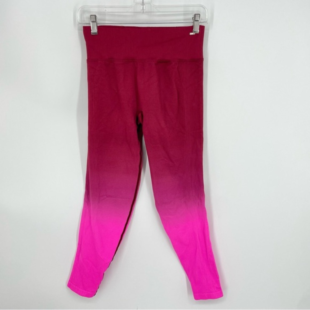 VS Pink Active Ribbed‎ leggings red bright pink Sz M